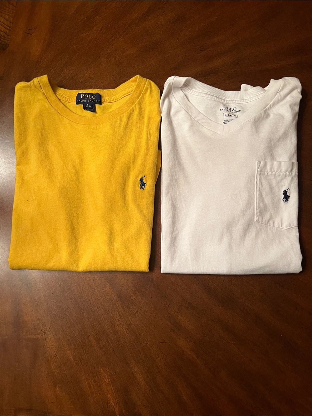Bundle of 2 -Polo by Ralph Lauren Boys Yellow & White Short Sleeve Crewneck Tees